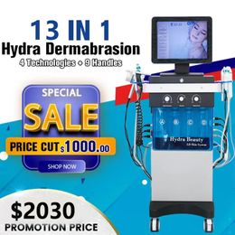 Profession 13 in1 SPA Hydra Dermabrasion Machine Diamond Skin Resurfacing BIO Microcurrent Microdermabrasion Peeling Acne Treatment