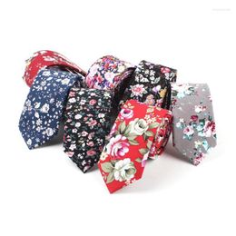 Bow Ties Sitonjwly 6cm Necktie Male Cotton Floral For Mens Fashion Gravatas Casual Narrow Neck Shirt Accessories Custom LogoBow Emel22