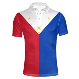 Philippines male youth Polo Shirt diy free custom name phl nation flag ph republic pilipinas filipino print text photo clothes