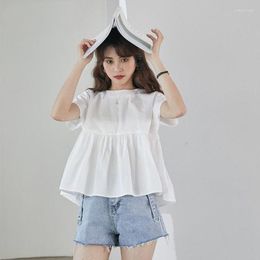 Women's T-Shirt M-7XL 2022 Lace Up Bow Tie Shirt Summer Short Sleeve Solid Cotton Casual Tops Plus Size 5xl Office Lady Blusas Woman