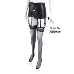 Manyjoy PVC Lace Up Garter Belt with G-string SM Suspender Panties and Sock Stocking Zipper Front sexyy Panty Underwear Women
