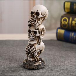 Resin Craft Human Skull Statue High Quality Creative Statue Sculpture Gift Home Decoration Human Skull T200330