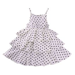 Girls Princess Dress Summer Clothes Polka Dots Slip Cupcake Dress Sweet Kids Outfit Costume 4-12Yr G220518