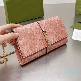 2022-Designer Women Jackie Python Bag Luxurys Designers Bags Italy Brand Serpentine Mini Chain Crossbody Handbags Woman Leather Wallet Purse