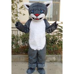 high quality grey tiger Mascot Costumes Cartoon Character Outfit Suit Halloween Adults Size Birthday Party Outdoor Festival Dress