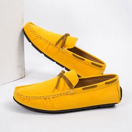 Leather Shoes Men Loafers Man High Quality Suede Leather Loafers Big Size 38-48 Male Flat Soft Driving Shoes Men Shoes