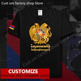 Armenien-T-Shirt, freies individuelles DIY-Namensnummer 100, Baumwoll-T-Shirts für Männer und Frauen, lockeres lässiges armenisches ARM-Flaggen-T-Shirt 220616