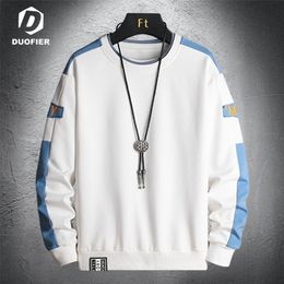 Men Sweatshirts Hip Hop Pullover Hoodies Patchwork Streetwear Casual Fashion Mens Clothes Korean Harajuku Loose Large Size 220406