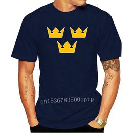 Men's T-Shirts 2022 Printed Men T Shirt Cotton Short Sleeve Sweden Ice Hockey Team 3 Crowns Swedish Tre Kronor T-Shirt Women Tshirt