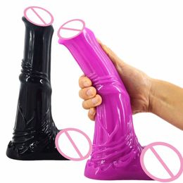Big Waterproof Soft Silicone Realistic Dildo Purple Flesh Black Adult sexy Toy Products for Women Game CHGD20