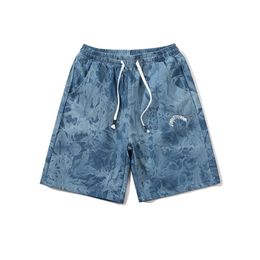 Harajuku Tie Dye Washed Jeans Shorts Men and Women Drawstring Loose Casual Summer Deinm Shorts Streetwear Ripped Jean Shorts T200422