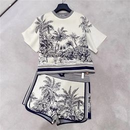 Summer Ladies Cotton Pyjamas Set Cartoon Short Sleeve T Shirt Round Neck Shorts Sports Two Piece Women s Homewear 220616