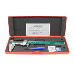 Digital Display Stainless Steel Calipers 0-150mm 1/64 Fraction/MM/Inch LCD Electronic Vernier Caliper Waterproof T200602
