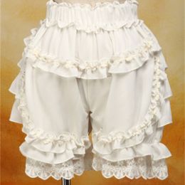 Summer Chiffon Ruffles Cute Lace Women Costume Pumpkin Shorts Lolita Bloomers W220326