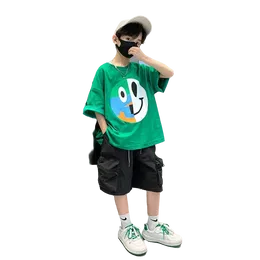 Clothing Sets 2pcs Set Teen Boy Summer Korea Style Clothes Child's T-shirts Short Pant Kids Boys Outfits Top 3-14 YearsClothing
