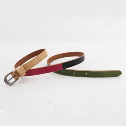 Belts Full-grain Leather Slim Waistband Women Luxury 2022 Colourful Dress Jean Waist Belt High Quality Cowhide StrapBelts
