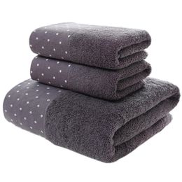 3pcs a Set Soft Cotton Bath Towels For Adults Absorbent Terry Luxury Hand Bath Beach Face Sheet Women Basic Towels JWYYJ39 T200529