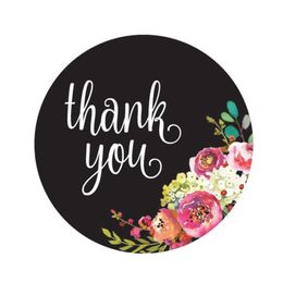 Flower Thank You Sticker Floral Adhesive Sticker Label 500 PCS per Roll 122911