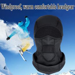 Motorcycle Helmets 2pcs Full Face Mask Winter Warm Balaclava Helmet Motocross Windproof Biker Ski Racing Hood