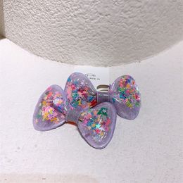 1 Pair New Sweet Girl Princess Cute Colorful Quicksand Star Bow Rubber Band Hair Rope Fashion Children's Ponytail Headwear