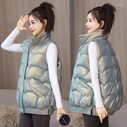 Women's Down & Parkas Jacket Women Winter Glossy Cotton Feather Waistcoat Female Loose Vest Tank Top Coat LDY2026 Luci22