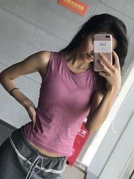 Fitness Clothes Women Tight Yoga Vest Running T-shirt Quick-drying Cropped Sleeveless Sports Top