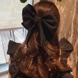 Large Bow Hairpins Women Ponytail Elegant Hair Clip Barrettes Fashion Summer Solid Colour Hair Accessories Headwear
