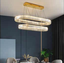 2021 Restaurant Light Luxury Crystal Lamp Chandeliers Simple Modern Household Living Room Oval Bar