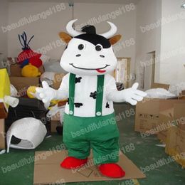 Halloween Milk Cow Mascot Costume High Quality Cartoon Character Outfits Carnival Adults Size Birthday Party Outdoor Outfit Unisex Dress Outfit