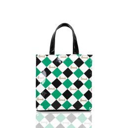 London Style Pvc Reusable Shopping Bag Women's Eco Friendly Flower Shopper Waterproof Handbag Lunch Tote Shoulder Bag 220617