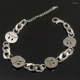 Link Chain 2022 1 Pcs Crying Face Unhappy Stainless Steel Wristband Bracelets Women Girl Jewelry Birthday Gifts Trum22