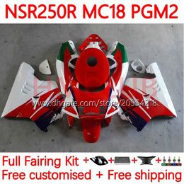 OEM Motorcycle Bodys For HONDA NSR250 NSR 250 R MC18 PGM2 MC16 1988-1989 Bodywork 124No.8 MC 16 18 NSR 250R NSR250R 88 89 NSR250RR 1988 1989 Fairing Kit gloss white