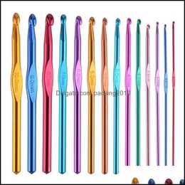 Craft Tools Arts Crafts Gifts Home Garden Aluminium Crochet Hooks Sewing Needles Sweater Weaving Kit Set Weave Yarn 14Pcs Drop Delivery 20