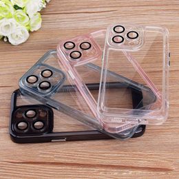 Acrylic Transparent Phone Cases With Tempered Glass Lens Film Protect For iPhone 13 12 Pro Max Space Goggles Eyes Shockproof Anti Fall Cover Hard Shell