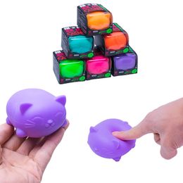 1PCs Squezze Fidget Toys Cat Squeeze for Kid Xmas Gifts Squishy Sensory Stress Relief Needoh 220531