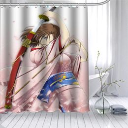 Shiki Ryougi Kara No Kyoukai Shower Curtain Polyester Fabric 12 Hooks For The Bathroom Waterproof Mildew Funny Bath 220429