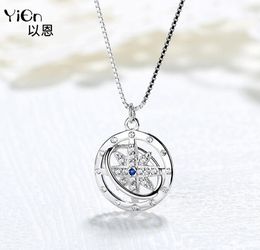 925 Silver Polaris Moon Necklace Rhinestone Diamond Star Moonstone Pendant Cross Lovers Gift Jewellery Pendant No Box