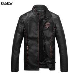 Bolubao Men Leather Suede Jacket Fashion Autumn Motorcycle PU Leather Male Winter Bomber Jackets Outerwear Faux Leather Coat T200319
