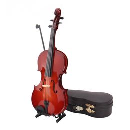 9 cm ALANO Mini adorno musical para violín en miniatura con soporte y funda decorativa 