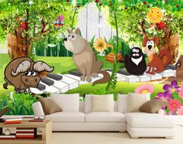 Customise 3D stereoscopic wallpaper for walls papel de parede living room bedroom Animal Paradise Children's Mural wall stickers non-woven wallpaper
