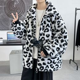 Men's Down & Parkas PR 2022 Leopard-Print Woollen Winter Harajuku Male Streetwear Hip Hop Korean Style Jackets Phin22