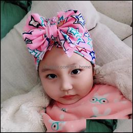 Caps Hats Europe Infant Baby Girls Hat Knot Headwear Child Toddler Kids Beanies Turban Big Bowknot Children Accessories Mxhome D