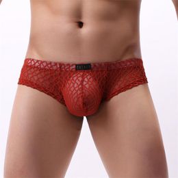 Underpants Transparent Men Boxer Panties Sexy Lingeries Comfortable Men's Shorts Panty Underwear Small U-Shaped Bag Lace UnderpantsUnder