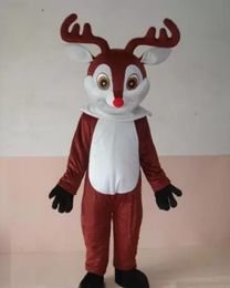 High quality red nose deer Mascot Costume Adult Halloween Birthday party cartoon Apparel Costumes