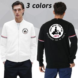 Men's Hoodies & Sweatshirts Fall Est Trendy Solid Colour Print Zipper Baseball Men's Jacket Casual Sports Long Sleeve Stripe CoatMen's
