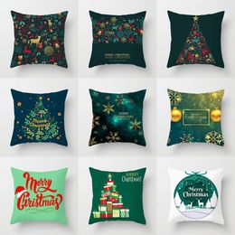 Cushion/Decorative Pillow Merry Christmas Cushion Cover Green Pillowcase Party Gift Case Home Decor Almohada PoszewkaCushion/Decorative