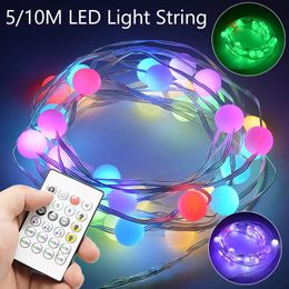 Strings 5/10m LED Light String Waterproof Decoration Garden Yard Fairy Music Sound Control StringLED