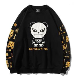 Men's Hoodies & Sweatshirts Sweatshirt Cartoon Panda Print Harajuku Gilding Loose Casual Pullover For Men Street Fashion Clothing 2022 Sprin