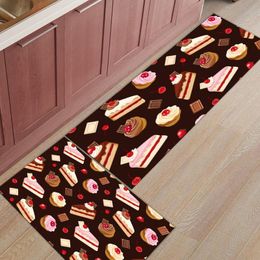 Carpets Food Sweet Cake Chocolate Pink Kitchen Mat Home Anti-slip Bathroom Rug Entrance Doormat Living Room Protective Floor MatCarpets