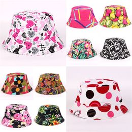 Summer Panama Bucket Hat Hip Hop Bucket Cap Women Men Fashion Reversible Floral Fisherman Hat 220607